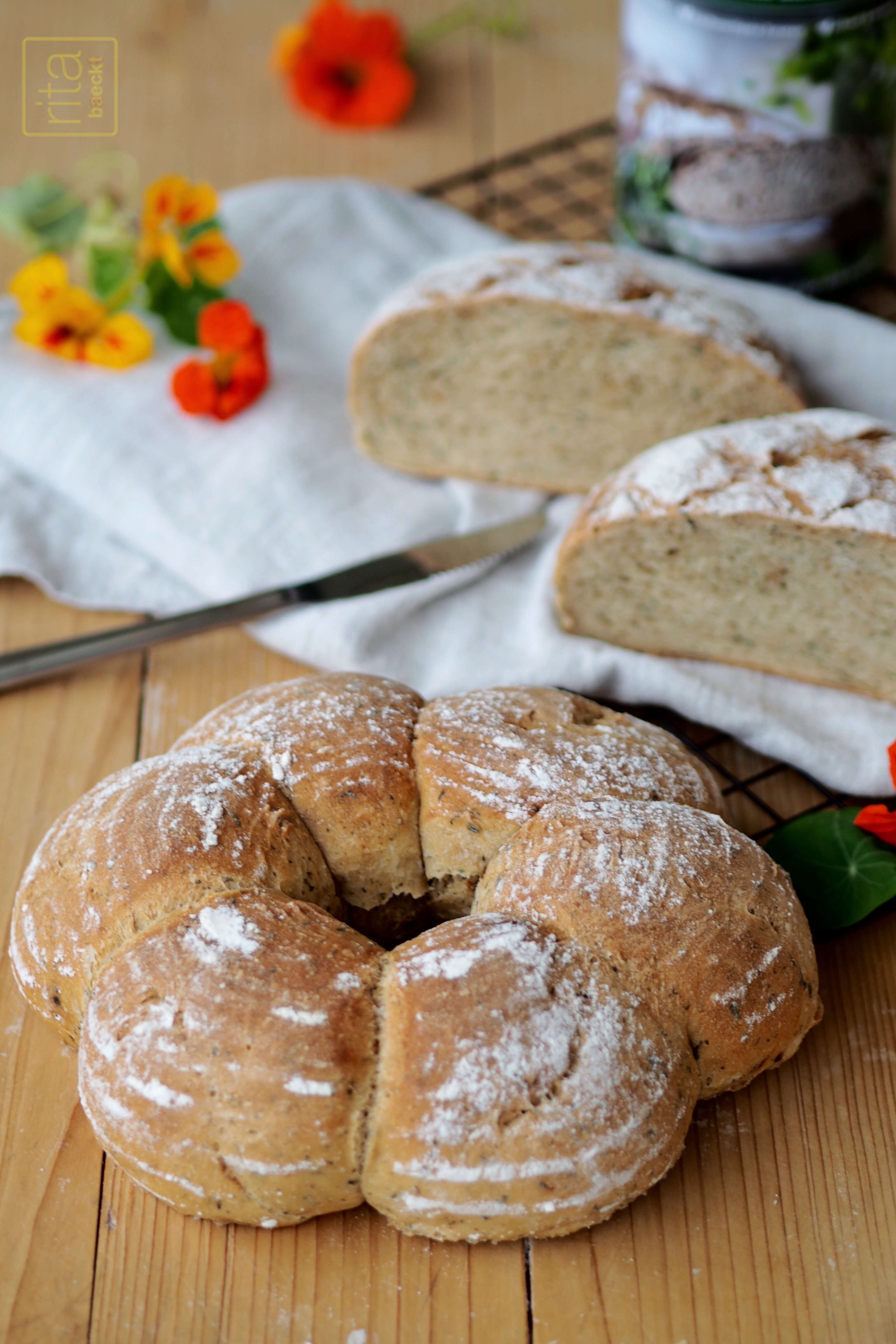 Dinkelbrot mit Wildkräuter