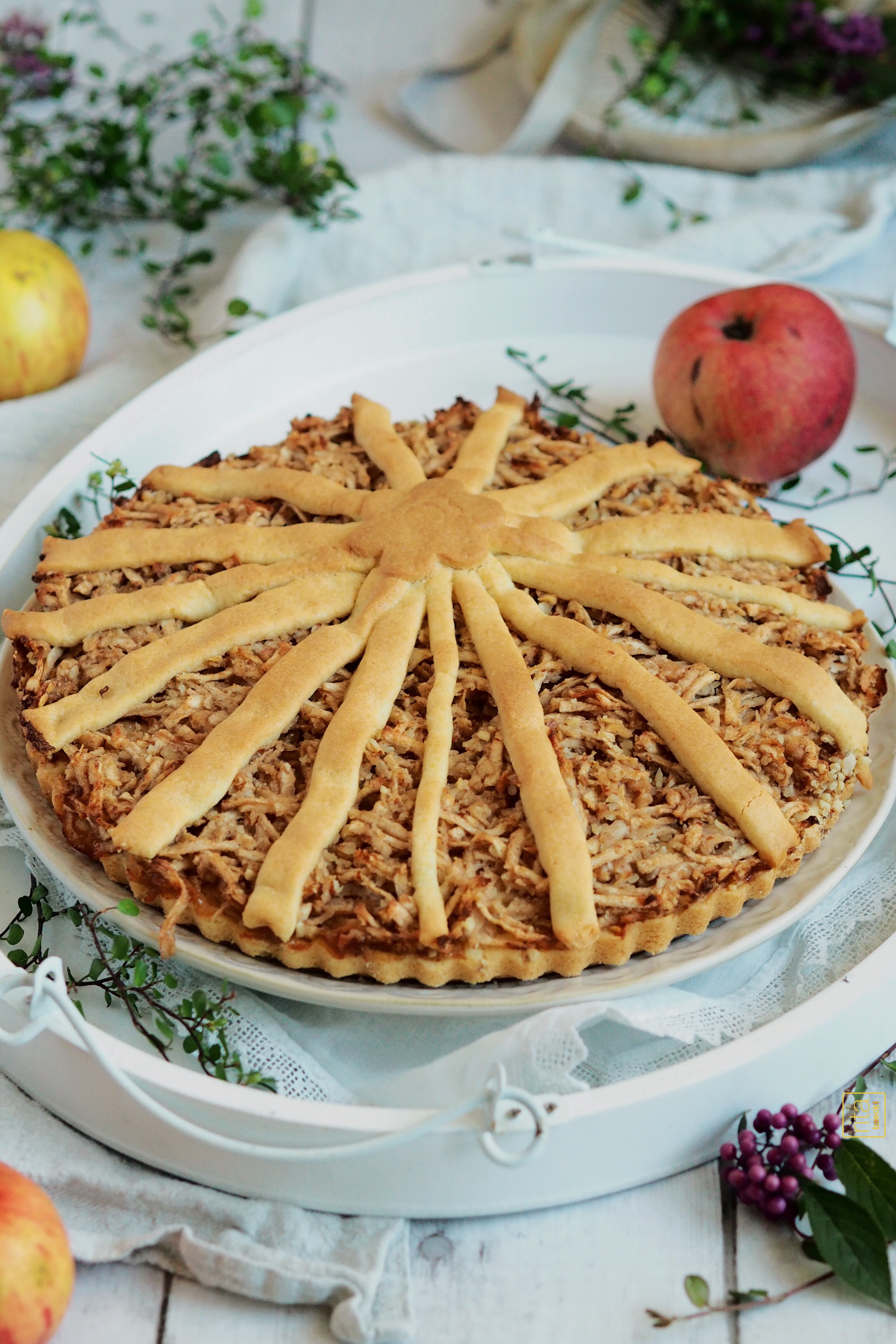 Gedeckter Apfelkuchen